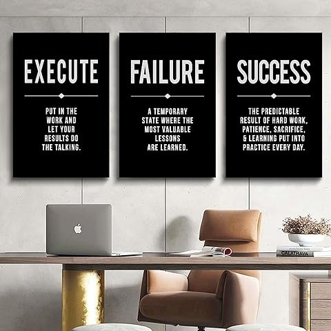 Set of 3 Motivational Frame Wall Painting Art for Living Room Bedroom Restaurant Home DecorationsSet of 3 motivational quote frames for office Decor