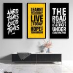 Set of 3 Flower Frame Wall Painting Art for Living Room Bedroom Restaurant Home DecorationsSet of 3 motivational quote frames for office Decor