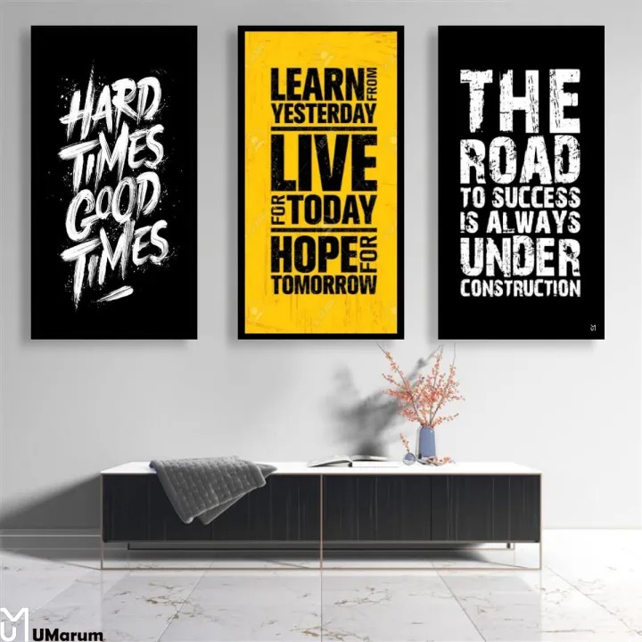 Set of 3 Flower Frame Wall Painting Art for Living Room Bedroom Restaurant Home DecorationsSet of 3 motivational quote frames for office Decor
