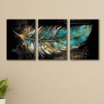 Set Of 3 Leaf Art Wooden Frames For Wall Decoration / Sticky Photo Tiles
