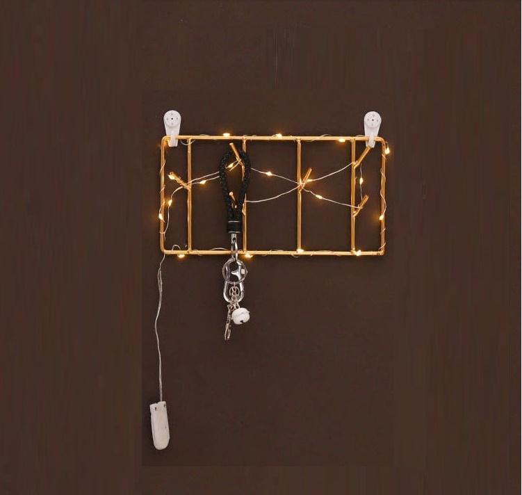 Gold Iron Art Key Holder Wall Nordic Coat Hangers