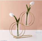 Golden Metal Vase - 1 Pc Stunning Decorative Piece