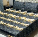 3 pcs Cotton Salonica Printed king size Dobule Bedsheet