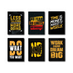 Pack of 6 Motivational Quotes Sticky Wooden Canvas Frames