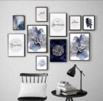 Islamic Gallery Wall Frame Collection – 10 Elegant Pieces with Double-Sided Tape for Easy Mounting