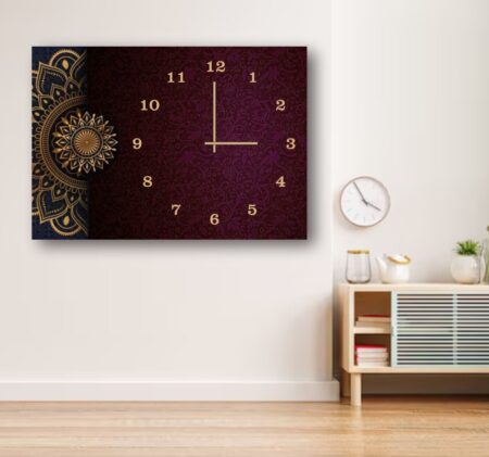 Luxury Mandala Wooden Wall Clock – 12×16 Inch
