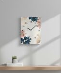 Floral Digital Print Wooden Wall Clock – 12×16 Inch