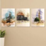 Set of 3 Sticky Wooden Canvas Frames (8×11 Inch)