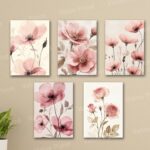 5-Piece Sticky Wooden Canvas Frame Set – Aesthetic Wall Art (8×11)