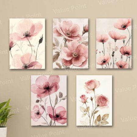 5-Piece Sticky Wooden Canvas Frame Set – Aesthetic Wall Art (8×11)