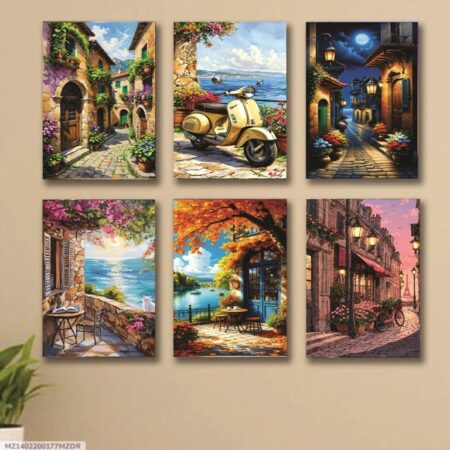 6-Piece Wooden Wall Art Frame Set (8×11 Inch)