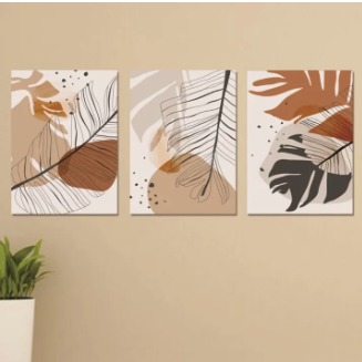 3-Piece Sticky Wooden Canvas Frame Set – Aesthetic Wall Art Décor
