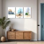 3-Piece Modern Islamic Wall Art Set – Decorative Muslim Gift