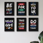 Set of 6 Motivational Phototile Wall Art Frames (8×11 Inch)