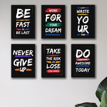 Set of 6 Motivational Phototile Wall Art Frames (8×11 Inch)