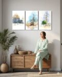 3-Piece Modern Islamic Wall Art Set – Decorative Muslim Gift