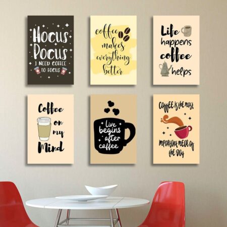 6pcs Quotes For Coffee Lovers Stickytiles Frames Providing Creative Design Motivational Look