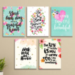 Set of 5 Girls Room Motivational wall art wooden sticky Phototile frames
