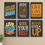 Set of 6 Wall Art Wooden Phototile Frames for Wall Decor