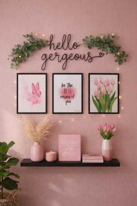 set of 3 Glass Wall Art Frames A4