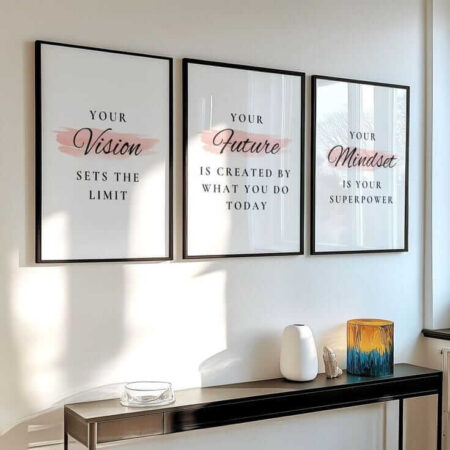 Set of 3 Motivational A4 Glass Frames