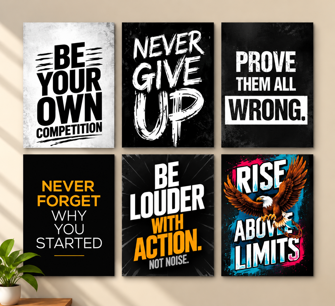 6-pcs-motivational-wall-art-set-be-your-own-competition-rise-above-limits