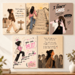 Girl Power Self Confidence 5 Piece Motivational Wall Art Set