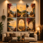 Golden Sunset Inspirational 6 Piece Wall Art Set