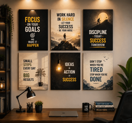 6 Pcs Motivational  Wall Art Set