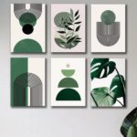 modern-green-botanical-geometric-6-piece-wall-art-set